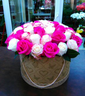 Шляпные коробки с розами Доставка 24ч