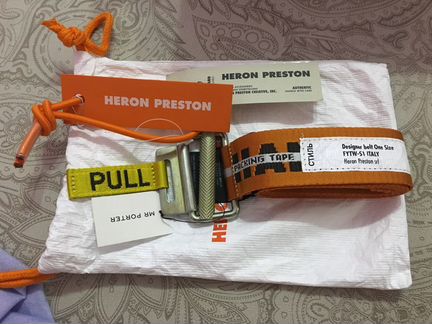 Heron Preston Bright Orange Jacquard Webbing Belt