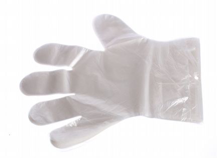 Перчатки полиэтиленовые с отрывом прозрачные L