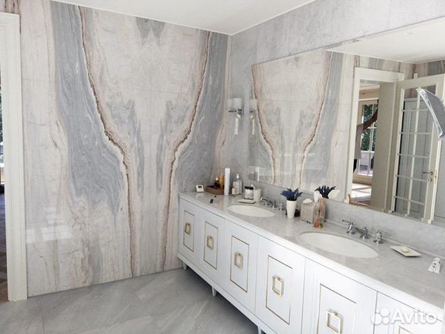 Облицовка мрамором, гранитом, кварцитом стен,полов