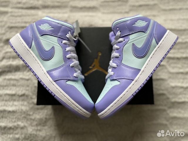 Jordan 1 Mid Purple Aqua 38.5/40eu купить в Санкт-Петербурге | Личные вещи  | Авито