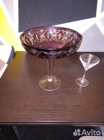 Ваза цветной хрусталь СССР