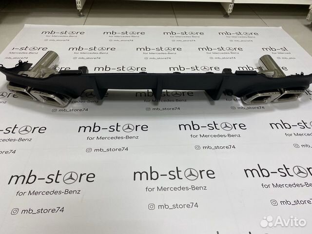 Диффузор+насадки ромб Mercedes W204 AMG 6.3 рест