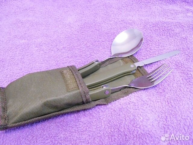 Складной походный набор(ложка,вилка,нож)