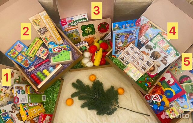 Подарочный развивающий бокс игрушек на 1-3 года