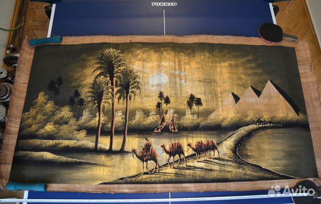 Папирус из Египта. Картина. 189 см. х 95 см