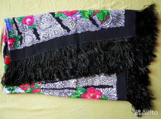 Платок Шифон натур Старинный 90 Х 90см 70 гг СССР Платок Шифон натур Старинный 90 Х 90см 70 гг СССР