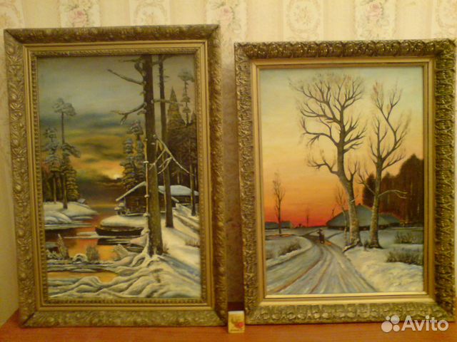 Картины, масло, холст. 8 шт