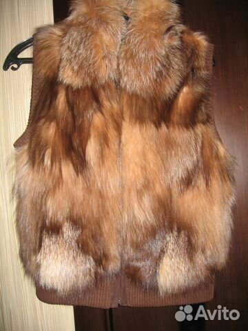 Жилетка на молнии из лисы+куртка Жилетка на молнии из лисы+куртка