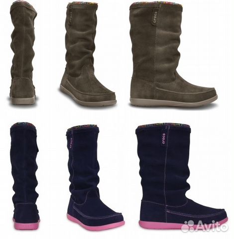 Сапоги Crocs Adela Suede Boot натуральная замша