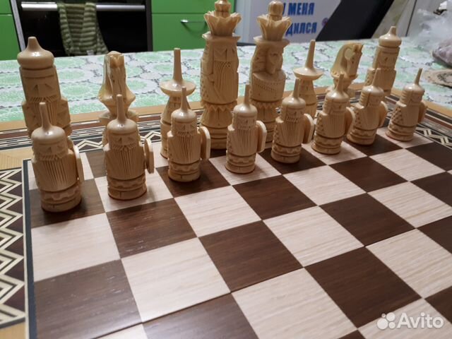 Шахматы+нарды+шашки, резные-ручная работа-шпон