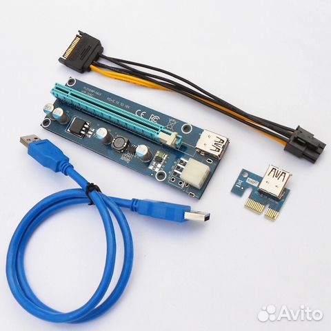 Райзер, рейзер, raiser в наличии pci-e x1-x16 usb