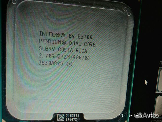Процессор,775сокет пентиум dail core е5400,2ядра,2