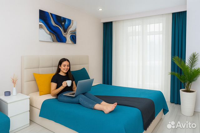 

1-к. квартира, 42 м², 3 кровати
