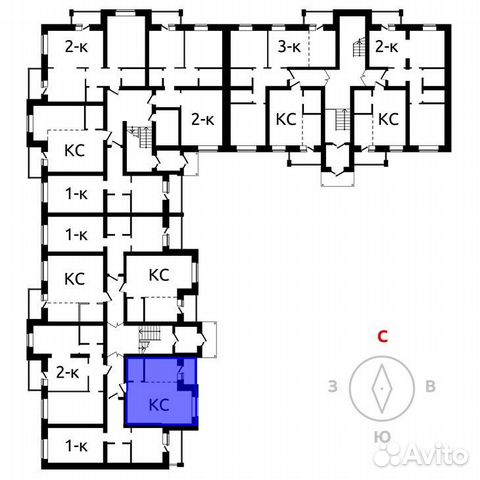 1-к квартира, 42.1 м², 1/4 эт.
