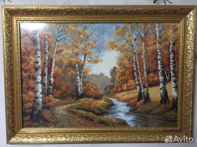 Картина. Вышивка крестиком «Золотая роща»