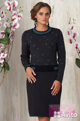 Новые тёплые трикотажные платья, р-р 54