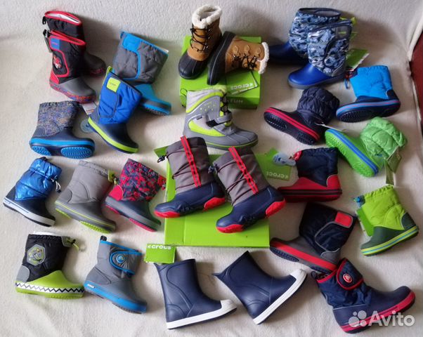 Сапоги - дутики резиновые утепленные Crocs до 39 р Сапоги - дутики резиновые утепленные Crocs до 39 р