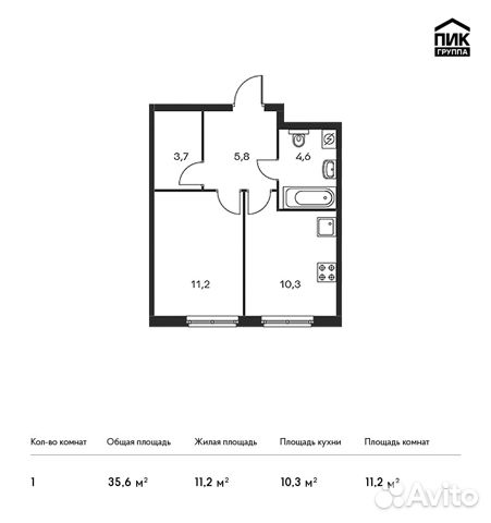1-к квартира, 35.6 м², 16/23 эт. 1-к квартира, 35.6 м², 16/23 эт.