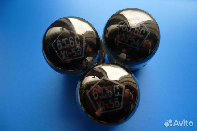 Две радиолампы 6Х6С металлический цоколь СССР 50-х