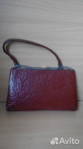 Кожаная винтажная сумочка 50-60 гг