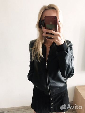 Кожаная куртка женская (кожзам) zara