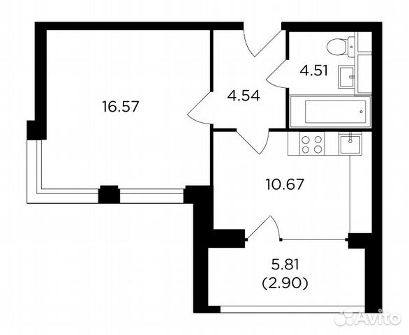 1-к квартира, 39.2 м², 12/29 эт.