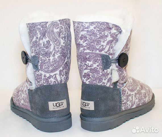 Угги UGG оригинал с принтом и пуговицей 5803