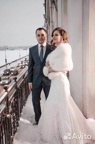 Свадебная меховая накидка, шубка,болеро