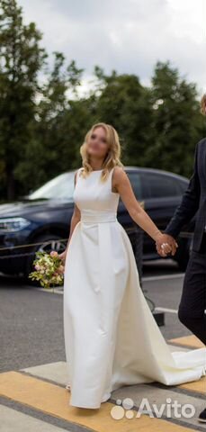 Сатиновое свадебное платье в стиле Dior