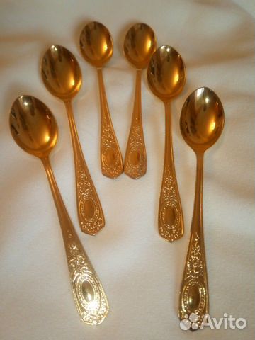 Ложка чайные с двухслойным покрытием серебро- золо