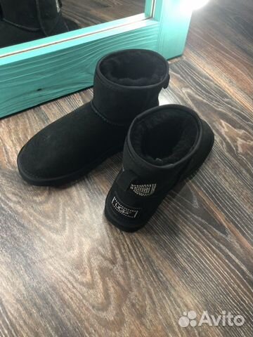 Угги ugg Australian Чёрные мини со стразами