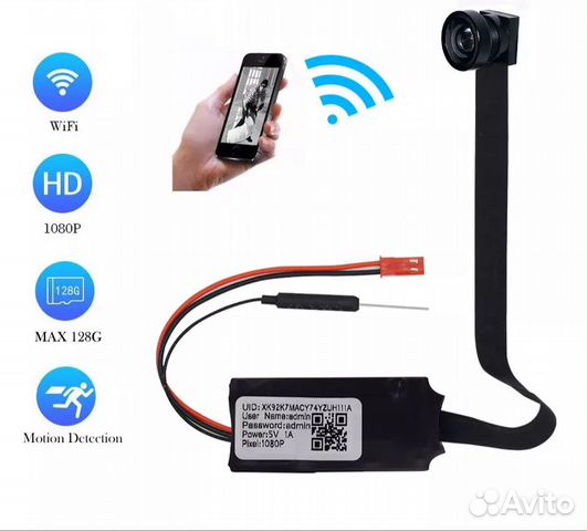 Мини камера wifi/IP с широкоформатным объективом