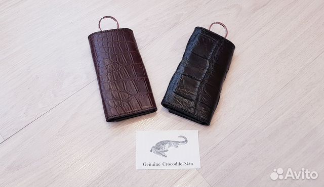 Ключница из натуральной кожи крокодила большая