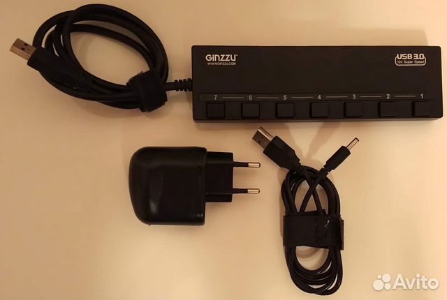 USB-концентратор Ginzzu GR-388UAB