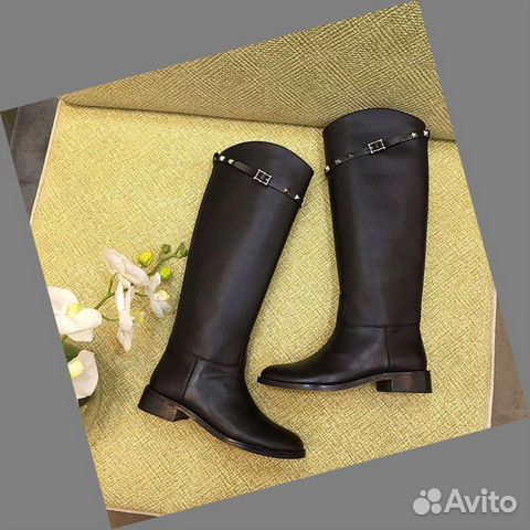 Сапоги зимние кожаные Valentino
