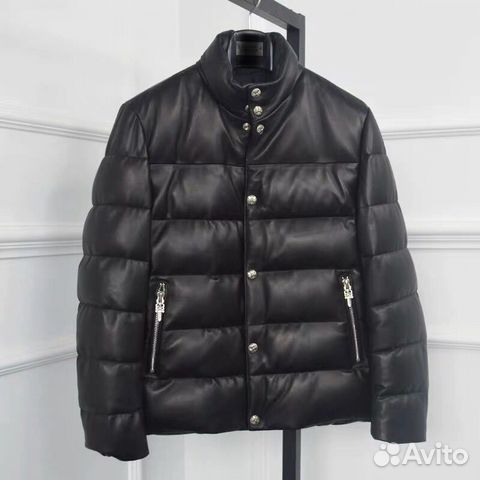 Кожаная куртка пуховик Chrome Hearts Кожаная куртка пуховик Chrome Hearts
