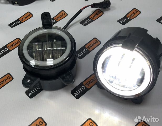 Птф LED 3 полосы + кольцо Priora, Шеви Нива,Газель