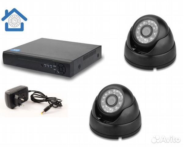 Комплект видеонаблюдения на 2 внутренних 2мП камер