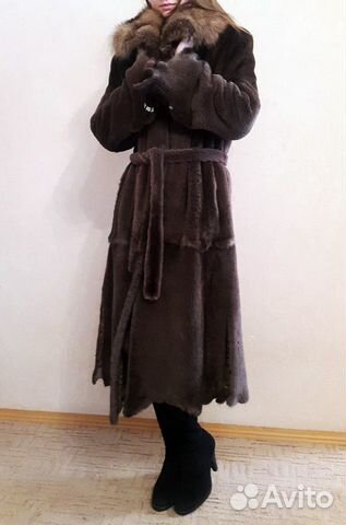 Норковая шуба Elina Греция с воротником из соболя