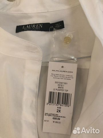 Ralph Lauren новая стильная рубашка блуза 52