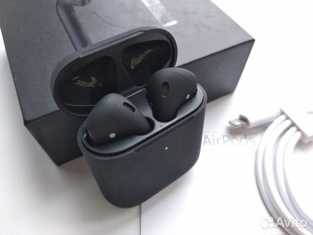 AirPods Black TWS. Чёрные беспроводные наушники