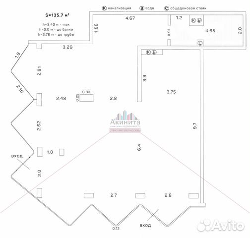 135.7 м² единым залом в ЖК бизнес-класса
