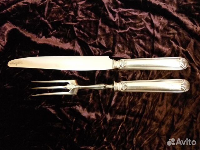 Старинный столовый набор для мяса Старинный столовый набор для мяса
