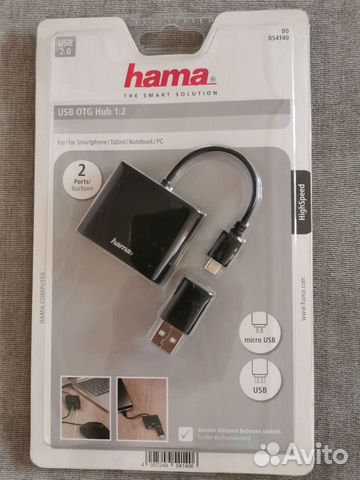 USB-концентратор Hama OTG Hub, разъемов: 2