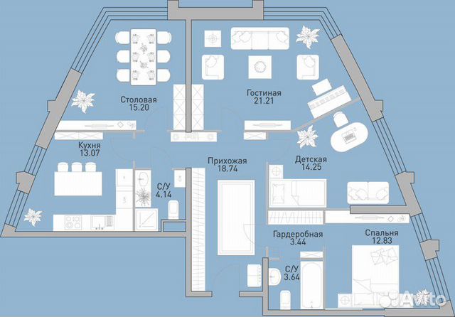4-к квартира, 106.6 м², 31/39 эт. 4-к квартира, 106.6 м², 31/39 эт.