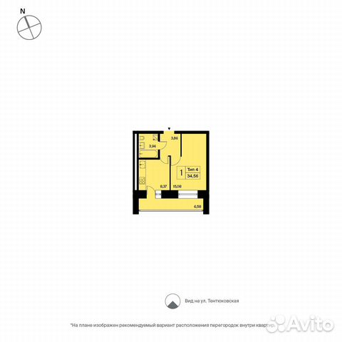 1-к квартира, 34.6 м², 12/16 эт. 1-к квартира, 34.6 м², 12/16 эт.