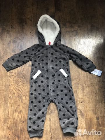 Флисовый комбинезон Carter’s, новый, 12m Флисовый комбинезон Carter’s, новый, 12m