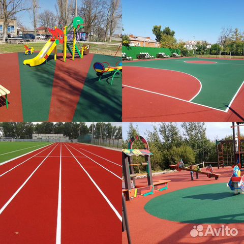 Бесшовное покрытие из резиновой крошки 10 мм