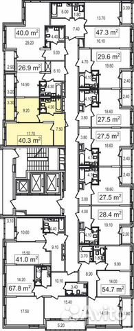 1-к квартира, 40.3 м², 5/25 эт. 1-к квартира, 40.3 м², 5/25 эт.